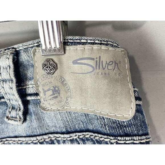 Silver Women 32 Jeans Suki High Baby Boot Stretch Denim Medium Wash Y2K Western - Picture 11 of 11